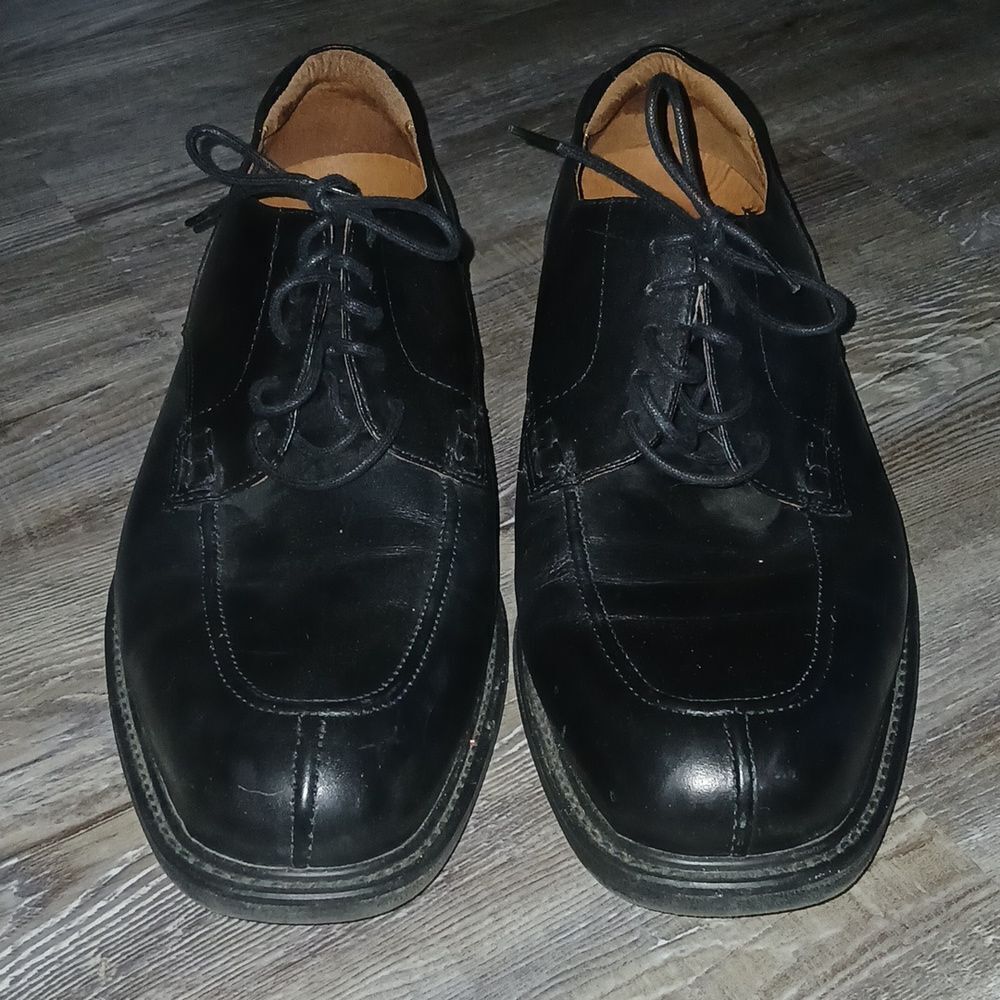 Florsheim  leather Comfortech Dot Matrix system black dress oxford shoes  Sz 13